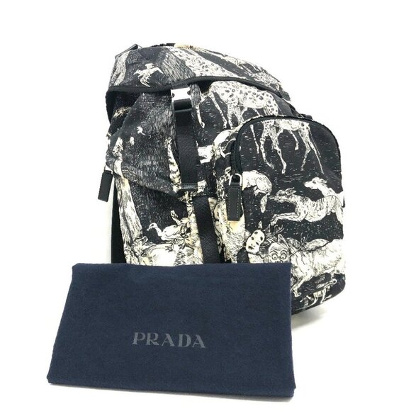 PRADA 2VZ135 Animal total pattern Backpack Bag Backpack - Picture 1 of 14